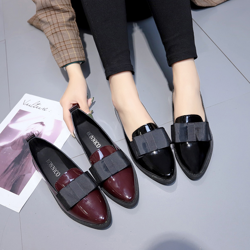 Summer Clothing Stores - Sapatos de Couro Sintético Preto/Vermelho Vinho