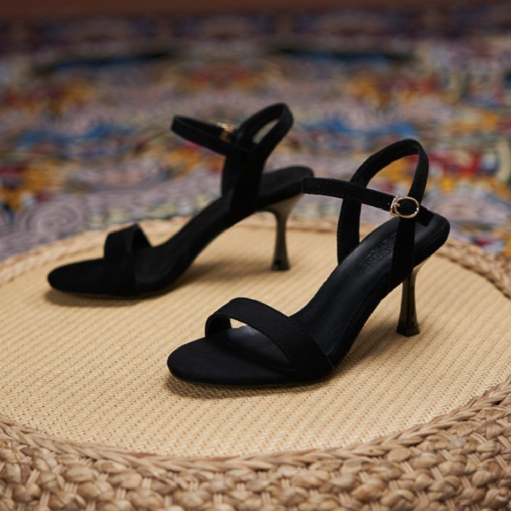 Summer Clothing Stores - Sandálias Femininas de Salto Alto Simples,