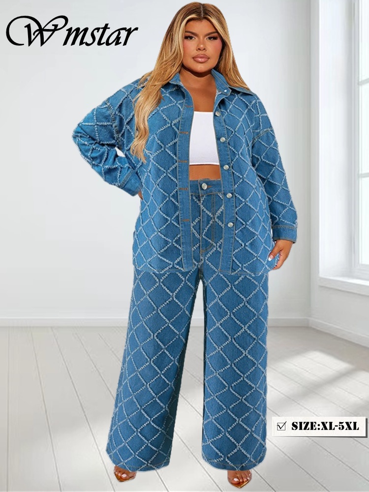 Summer Clothing Wholesale - Wmstar plus size denim conjuntos de