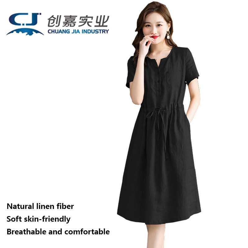 Vestido Feminino de Linho Puro - Summer Clothing Drawing avaliação e preço
