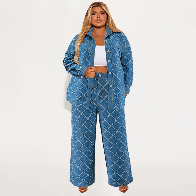 Wmstar plus size denim conjunt - Summer Clothing Wholesale avaliação e preço