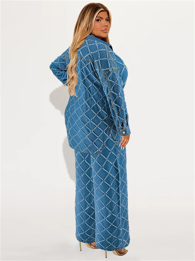 Wmstar plus size denim conjunt - Summer Clothing Wholesale avaliação e preço
