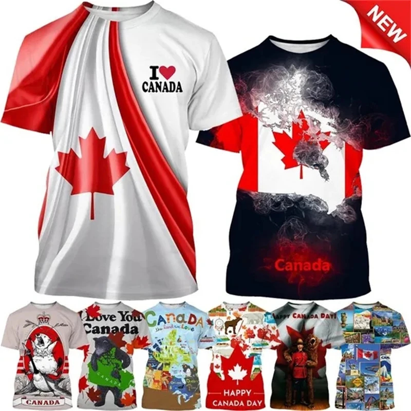 I Love Canada Flag Graphic T S - Summer Clothing Women Canada avaliação e preço