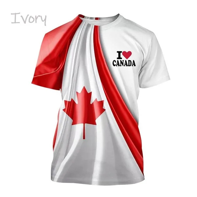 I Love Canada Flag Graphic T S - Summer Clothing Women Canada avaliação e preço